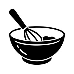 mixing bowl icon, mixing bowl silhouette vector illustration-simple silhouette illustration of mixing bowl, perfect for mixing bowl logos and icons
