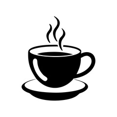 morning coffee icon, morning coffee silhouette vector illustration-simple silhouette illustration of morning coffee, perfect for morning coffee logos and icons