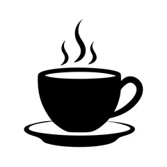 morning coffee icon, morning coffee silhouette vector illustration-simple silhouette illustration of morning coffee, perfect for morning coffee logos and icons