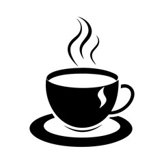 morning coffee icon, morning coffee silhouette vector illustration-simple silhouette illustration of morning coffee, perfect for morning coffee logos and icons