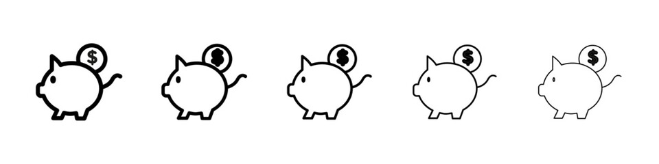 Piggy bank Symbol mark in Outline style