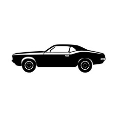 muscle car icon, muscle car silhouette vector illustration-simple silhouette illustration of muscle car, perfect for muscle car logos and icons