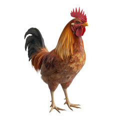 Fototapeta premium Realistic Rooster Standing Proudly with Vibrant Feathers and Color