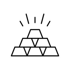 Gold Bar Icon Vector. Gold Bar Vector Icon in line style design. Symbol of Gold Bar. Vector illustration.