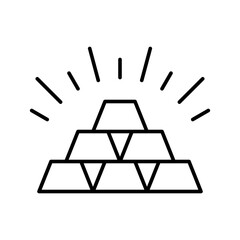Gold Bar Icon Vector. Gold Bar Vector Icon in line style design. Symbol of Gold Bar. Vector illustration.