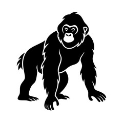 orangutan icon, orangutan silhouette vector illustration-simple silhouette illustration of orangutan, perfect for orangutan logos and icons
