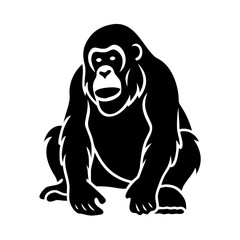 orangutan icon, orangutan silhouette vector illustration-simple silhouette illustration of orangutan, perfect for orangutan logos and icons
