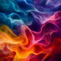 Obraz premium Dynamic Interplay of Vibrant Energetic Waves Symbolizing Cosmic Dance of Electromagnetic Forces