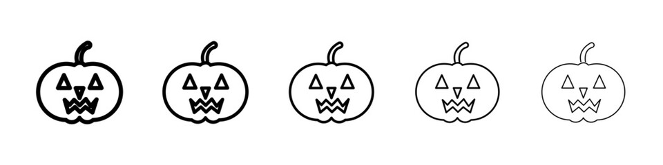 Pumpkin icon Symbol mark in Outline style