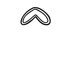 Stroke caret symbol in outline hand drawn style. Vector illustration isolated on white background. For typography, font, shop, logo, alphabet, sales, signboard, education, branding, presentation.
