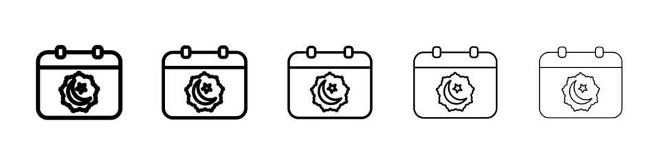 Ramadan calendar icon Symbol mark in Outline style