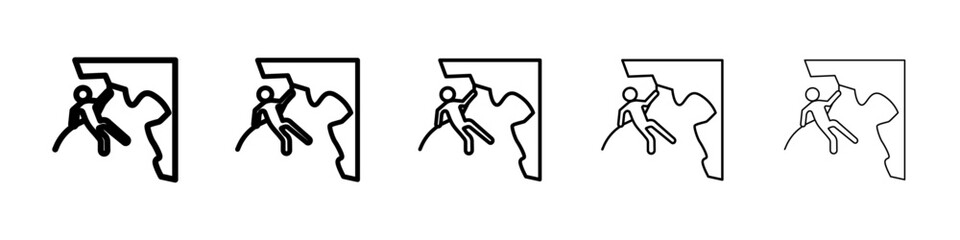 rappelling icon Symbol mark in Outline style