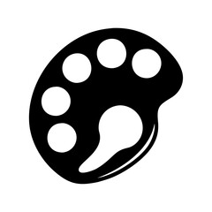 paint palette icon, paint palette silhouette vector illustration-simple silhouette illustration of paint palette, perfect for paint palette logos and icons