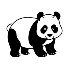 panda icon, panda silhouette vector illustration-simple silhouette illustration of panda, perfect for panda logos and icons