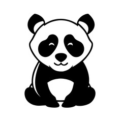 panda icon, panda silhouette vector illustration-simple silhouette illustration of panda, perfect for panda logos and icons