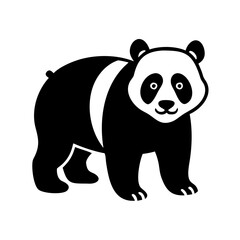 panda icon, panda silhouette vector illustration-simple silhouette illustration of panda, perfect for panda logos and icons