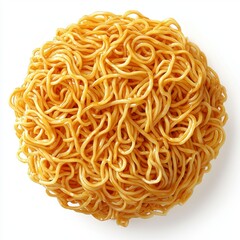 Pile of Egg Noodles Close-up on White Background Perfect for Recipe