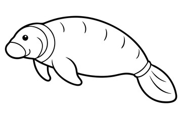 Minimalist Manatee Vector