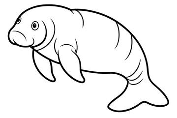 Minimalist Manatee Vector
