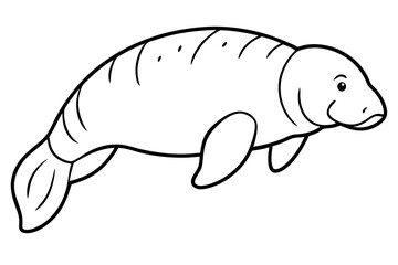 Minimalist Manatee Vector