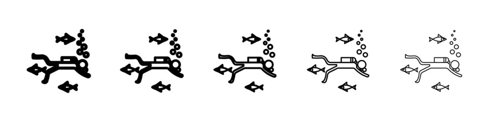 Scuba Diver icon Symbol mark in Outline style