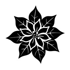 poinsettia flower icon, poinsettia flower silhouette vector illustration-simple silhouette illustration of poinsettia flower, perfect for poinsettia flower logos and icons