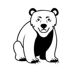 polar bear icon, polar bear silhouette vector illustration-simple silhouette illustration of polar bear, perfect for polar bear logos and icons