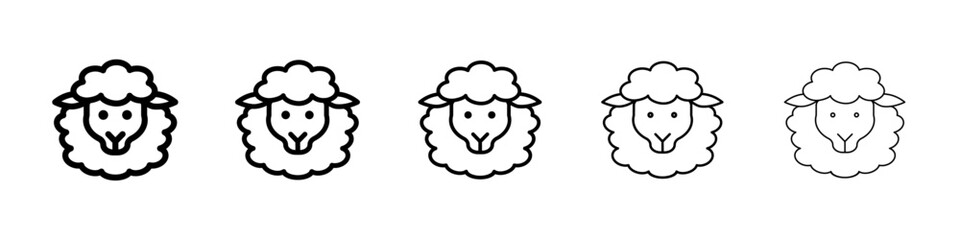 Sheep icon Symbol mark in Outline style