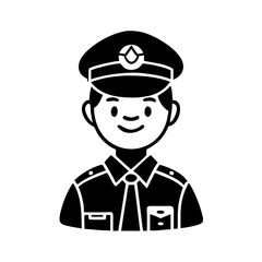 police officer icon, police officer silhouette vector illustration-simple silhouette illustration of police officer, perfect for police officer logos and icons