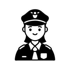 police officer icon, police officer silhouette vector illustration-simple silhouette illustration of police officer, perfect for police officer logos and icons