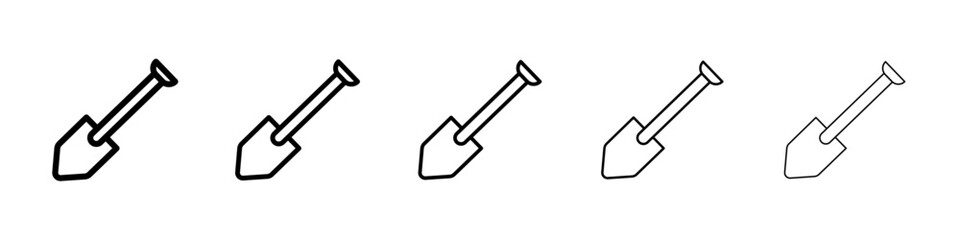 Shovel icon Symbol mark in Outline style
