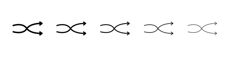 Shuffle arrow icon Symbol mark in Outline style