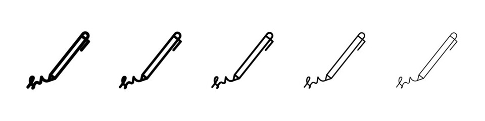 Signature icon Symbol mark in Outline style