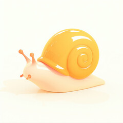 Fototapeta premium A colorful, cartoonish snail on a light background.