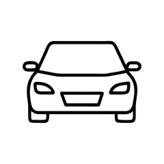 Obraz premium Outline of a car from front view for automotive services, car rental platforms, driving apps, or transportation graphics
