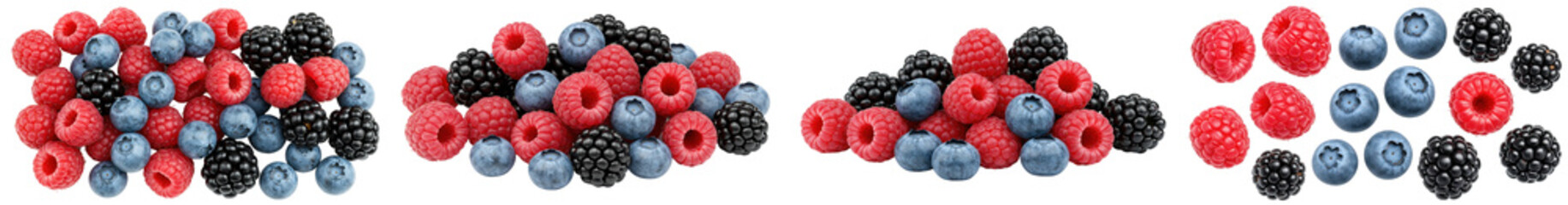 A Close-Up View of Vibrant Red and Blue Berries Arranged on a Dark Background, Showcasing the Natural Beauty and Freshness of These Delicious Fruits