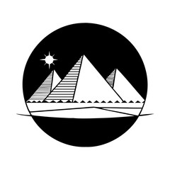 pyramids of giza icon, pyramids of giza silhouette vector illustration-simple silhouette illustration of pyramids of giza, perfect for pyramids of giza logos and icons
