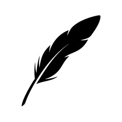 quill icon, quill silhouette vector illustration-simple silhouette illustration of quill, perfect for quill logos and icons