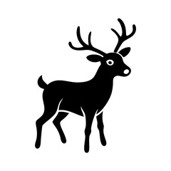reindeer icon, reindeer silhouette vector illustration-simple silhouette illustration of reindeer, perfect for reindeer logos and icons