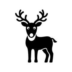 reindeer icon, reindeer silhouette vector illustration-simple silhouette illustration of reindeer, perfect for reindeer logos and icons