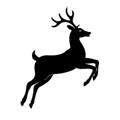reindeer icon, reindeer silhouette vector illustration-simple silhouette illustration of reindeer, perfect for reindeer logos and icons