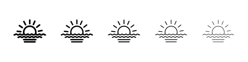 Sunrise icon Symbol mark in Outline style