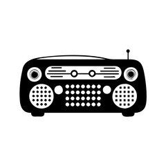 retro car radio icon, retro car radio silhouette vector illustration-simple silhouette illustration of retro car radio, perfect for retro car radio logos and icons