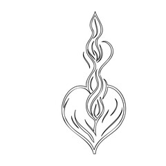 Fiery Heart:  A Silhouette of Passionate Love