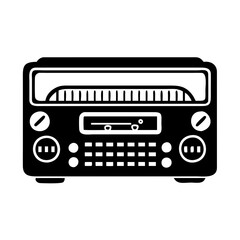retro car radio icon, retro car radio silhouette vector illustration-simple silhouette illustration of retro car radio, perfect for retro car radio logos and icons