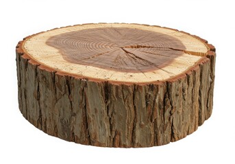 Isolated tree stump on white background