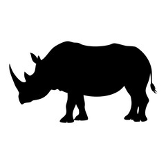rhino icon, rhino silhouette vector illustration-simple silhouette illustration of rhino, perfect for rhino logos and icons