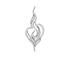 Obraz premium Stylized Flame Illustration, Single Line Drawing