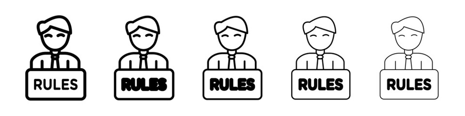 Text rules icon Symbol mark in Outline style