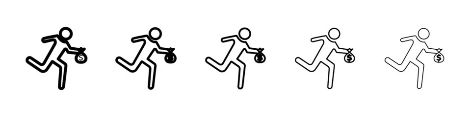 Thief icon Symbol mark in Outline style